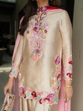 Pure Heavy Natural Satin With Embroidery Work Salwar Kameez