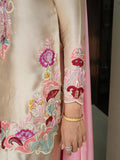 Pure Heavy Natural Satin With Embroidery Work Salwar Kameez