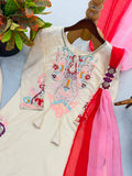 Pure Heavy Natural Satin With Embroidery Work Salwar Kameez