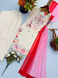 Pure Heavy Natural Satin With Embroidery Work Salwar Kameez