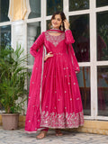 American Silk with Thread with Sequence work Beautiful Salwar Kameez