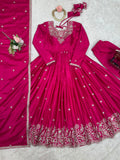 American Silk with Thread with Sequence work Beautiful Salwar Kameez