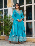 American Silk with Thread with Sequence work Beautiful Salwar Kameez
