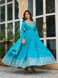 American Silk with Thread with Sequence work Beautiful Salwar Kameez
