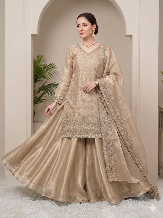 FENDY WITH BEADS WITH SEQUENCE EMBROIDERY & CUT WORK SALWAR KAMEEZ