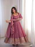 NEW READY TO WEAR SPACIAL FANCY DESIGN EMBROIDERY AND SEQUENCE WORK ANARKALI GOWN-BOTTOM WITH DUPATTA