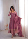 NEW READY TO WEAR SPACIAL FANCY DESIGN EMBROIDERY AND SEQUENCE WORK ANARKALI GOWN-BOTTOM WITH DUPATTA