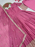 NEW READY TO WEAR SPACIAL FANCY DESIGN EMBROIDERY AND SEQUENCE WORK ANARKALI GOWN-BOTTOM WITH DUPATTA