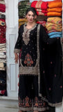 New Designer Party Wear Look Pure Heavy Star Georgette Top Plazzo & Dupatta Set