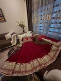 Exclusive Trending Designer Gown with Heavy sequence embroidery work Dupatta