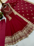 Exclusive Trending Designer Gown with Heavy sequence embroidery work Dupatta