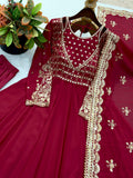 Exclusive Trending Designer Gown with Heavy sequence embroidery work Dupatta
