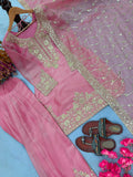 New Designer Party Wear Look Pure Nc Moss Silk Top & Farshi Palazzo With Dupatta set