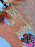 New Designer Party Wear Look Pure Nc Moss Silk Top & Farshi Palazzo With Dupatta set