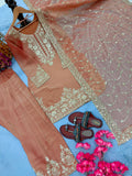 New Designer Party Wear Look Pure Nc Moss Silk Top & Farshi Palazzo With Dupatta set