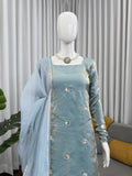 Fandy silk with Soft Micro Cotton Fabric Lining & Sequence Work Salwar Kameez