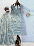 Fandy silk with Soft Micro Cotton Fabric Lining & Sequence Work Salwar Kameez