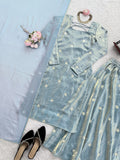 Fandy silk with Soft Micro Cotton Fabric Lining & Sequence Work Salwar Kameez