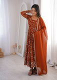 Elegant Embroidered Sequence Designer Anarkali Three Piece Set
