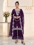 BEAUTIFUL SEQUENCE EMBROIDERED TOP PLAZZO WITH DUPATTA