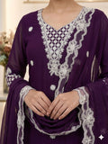 BEAUTIFUL SEQUENCE EMBROIDERED TOP PLAZZO WITH DUPATTA