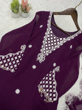 BEAUTIFUL SEQUENCE EMBROIDERED TOP PLAZZO WITH DUPATTA