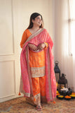 Chinon with Soft Micro Inner & thread With Intricate Sequence work Salwar Kameez