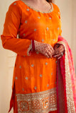 Chinon with Soft Micro Inner & thread With Intricate Sequence work Salwar Kameez