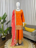 Chinon with Soft Micro Inner & thread With Intricate Sequence work Salwar Kameez