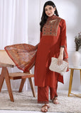 Reyon Slub with Printed Neck Patch Beautiful Salwar Kameez