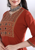 Reyon Slub with Printed Neck Patch Beautiful Salwar Kameez