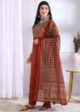 Reyon Slub with Printed Neck Patch Beautiful Salwar Kameez