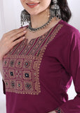 Reyon Slub with Printed Neck Patch Beautiful Salwar Kameez