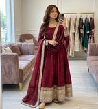 Fendy Satin Silk With Embroidery 3/5mm Sequences Work Salwar Kameez