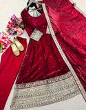 Fendy Satin Silk With Embroidery 3/5mm Sequences Work Salwar Kameez