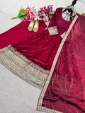 Fendy Satin Silk With Embroidery 3/5mm Sequences Work Salwar Kameez