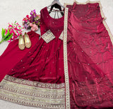 Fendy Satin Silk With Embroidery 3/5mm Sequences Work Salwar Kameez