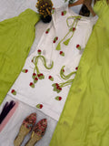 Heavy Pure Cameric Cotton Fully fancy Sleeves Beautiful Salwar Kameez