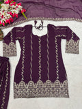 Heavy Crunchy Silk Material With 3mm Sequence Embroidery Work Salwar Kameez