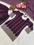 Heavy Crunchy Silk Material With 3mm Sequence Embroidery Work Salwar Kameez