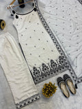 Maska Cotton Silk Fancy Border With Multi Needle Sequence & Embroidery Work Salwar Kameez