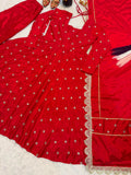 Heavy Chinon Silk With 3mm Sequence and Zari Embroidery Work Salwar Kameez
