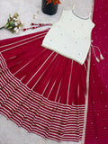 Fendy Silk with Real Mirror Work Top Lehenga Dupatta Set