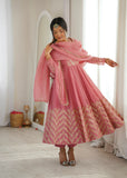 Anarkali Gown With Crunchy Silk With Fully Flair Salwar Kameez