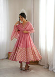 Anarkali Gown With Crunchy Silk With Fully Flair Salwar Kameez