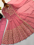 Anarkali Gown With Crunchy Silk With Fully Flair Salwar Kameez