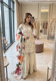 New Designer Party Wear Look Heavy Cinon Silk Top Sarara & Dupatta Set