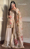New Designer Party Wear Look Heavy Cinon Silk Top Sarara & Dupatta Set
