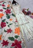 New Designer Party Wear Look Heavy Cinon Silk Top Sarara & Dupatta Set