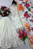New Designer Party Wear Look Heavy Cinon Silk Top Sarara & Dupatta Set